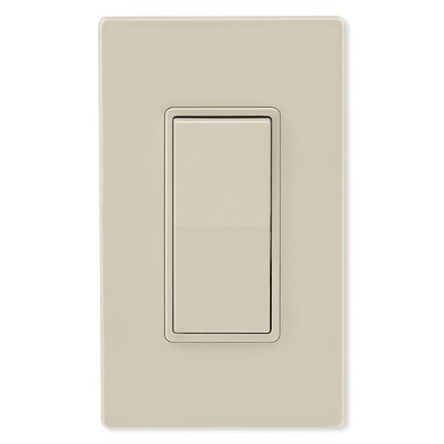 Leviton Decora Rocker Single-Pole AC Quiet Switch, 15A, 120/277V, Light Almond